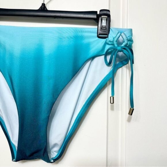 New La Blanca Ocean Adjustable Loop Hipster Bikini Bottom in Turquoise Size 16 - Picture 4 of 9